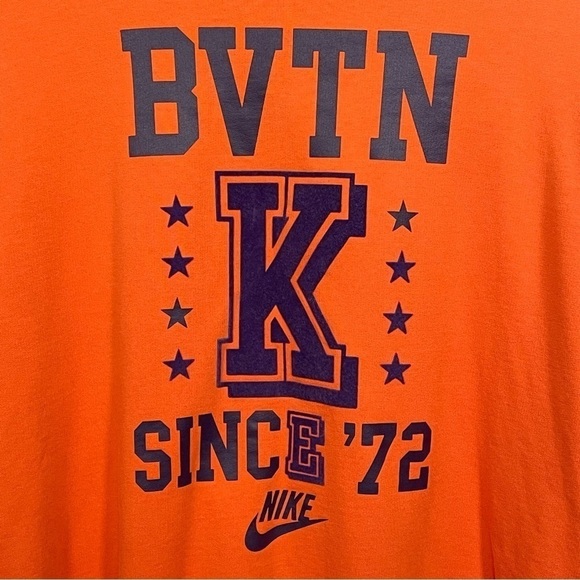 Nike Sweater Womens XL Orange BVTN Beaverton Swoosh Logo Pullover Crew Neck - Picture 11 of 11